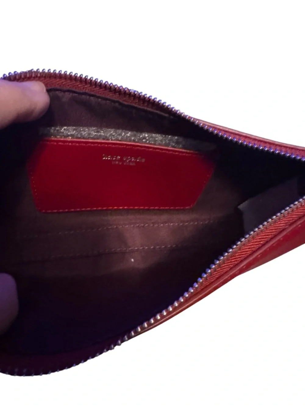 kate spade Loop Pochette Shoulder Bag, Red Pebbled Leather, NWT - Picture 5 of 8